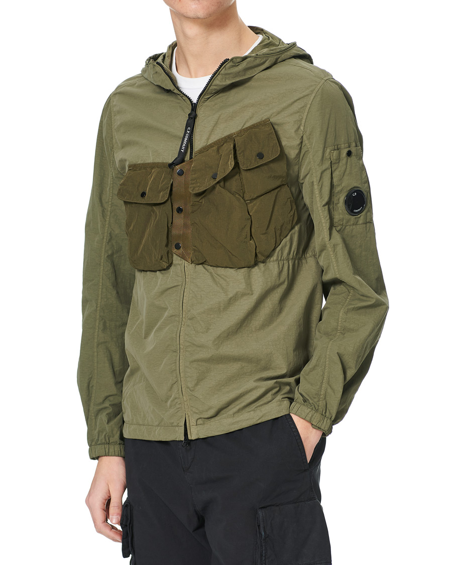 Herr | Jackor | C.P. Company | Flatt Nylon Hooded Zip Jacket Olive