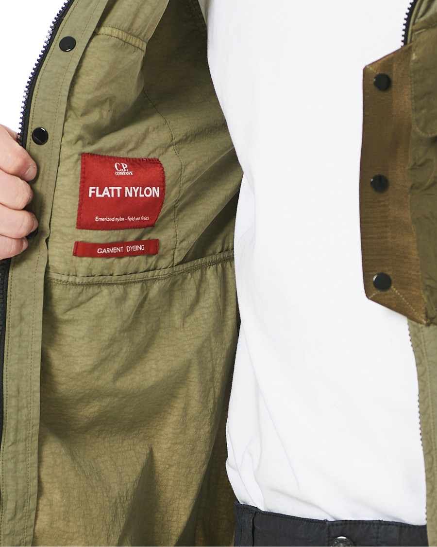Herr | Jackor | C.P. Company | Flatt Nylon Hooded Zip Jacket Olive