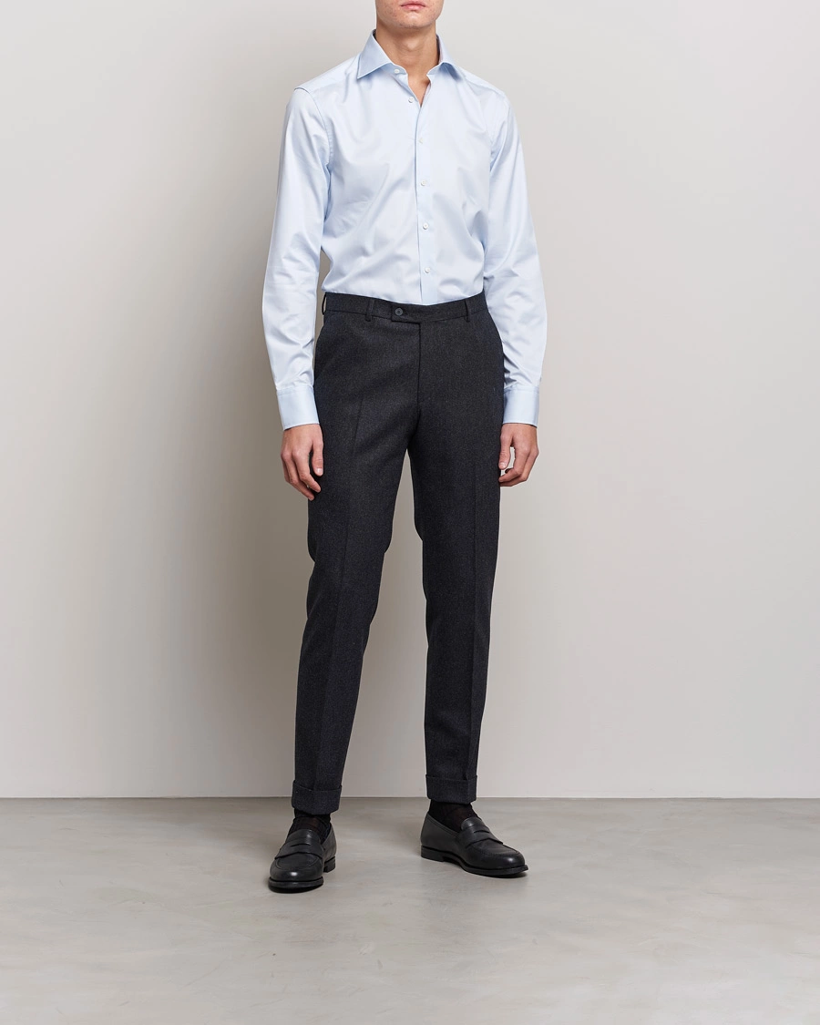 Herr | Avdelningar | Stenströms | Slimline Thin Stripe Shirt White/Blue