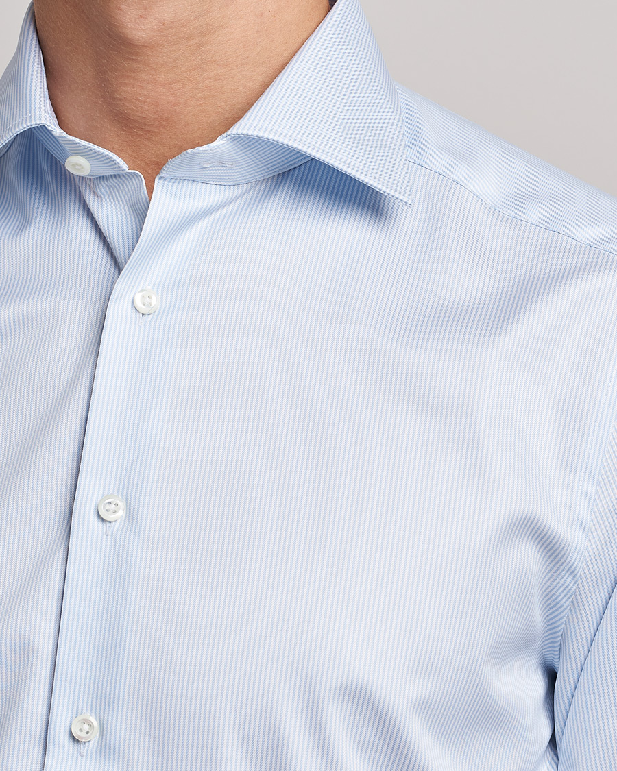 Herr | Skjortor | Stenströms | Slimline Thin Stripe Shirt White/Blue