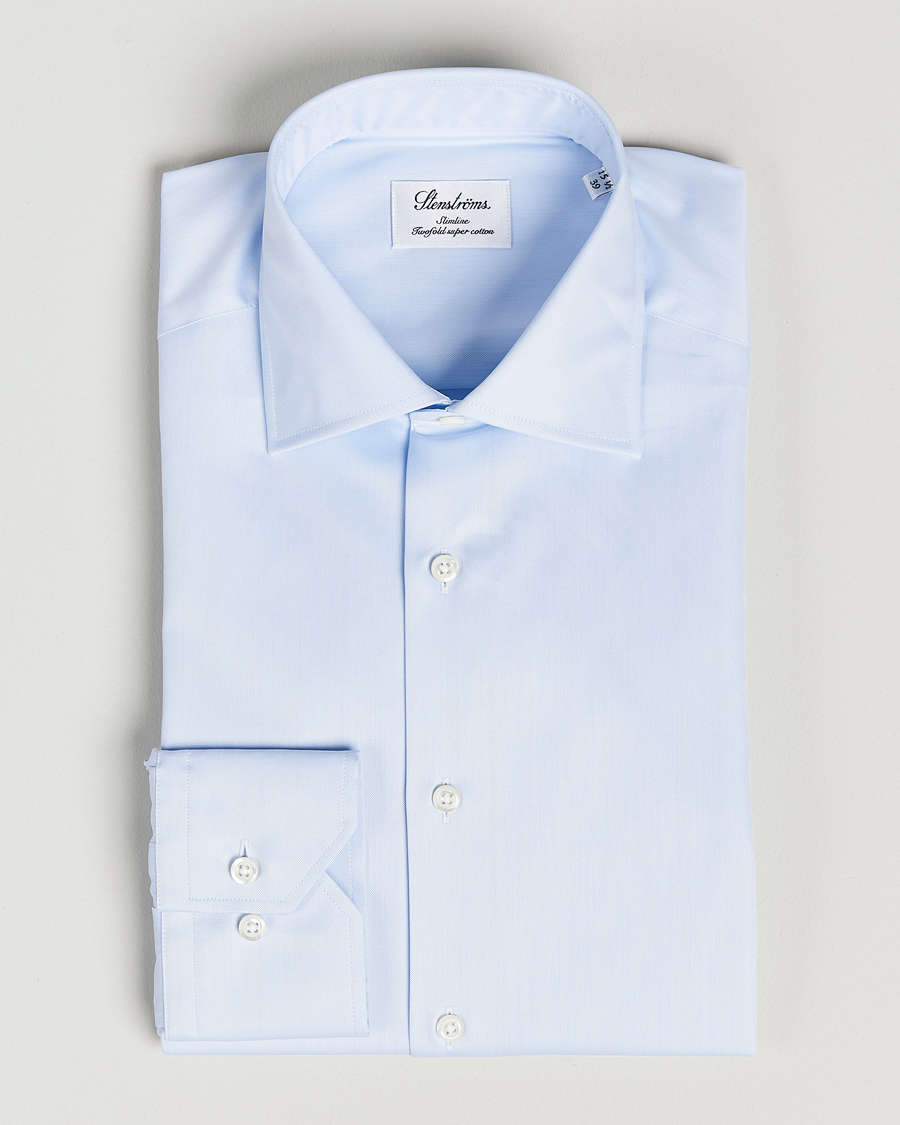 Herr | Skjortor | Stenströms | Slimline Cut Away Shirt Light Blue