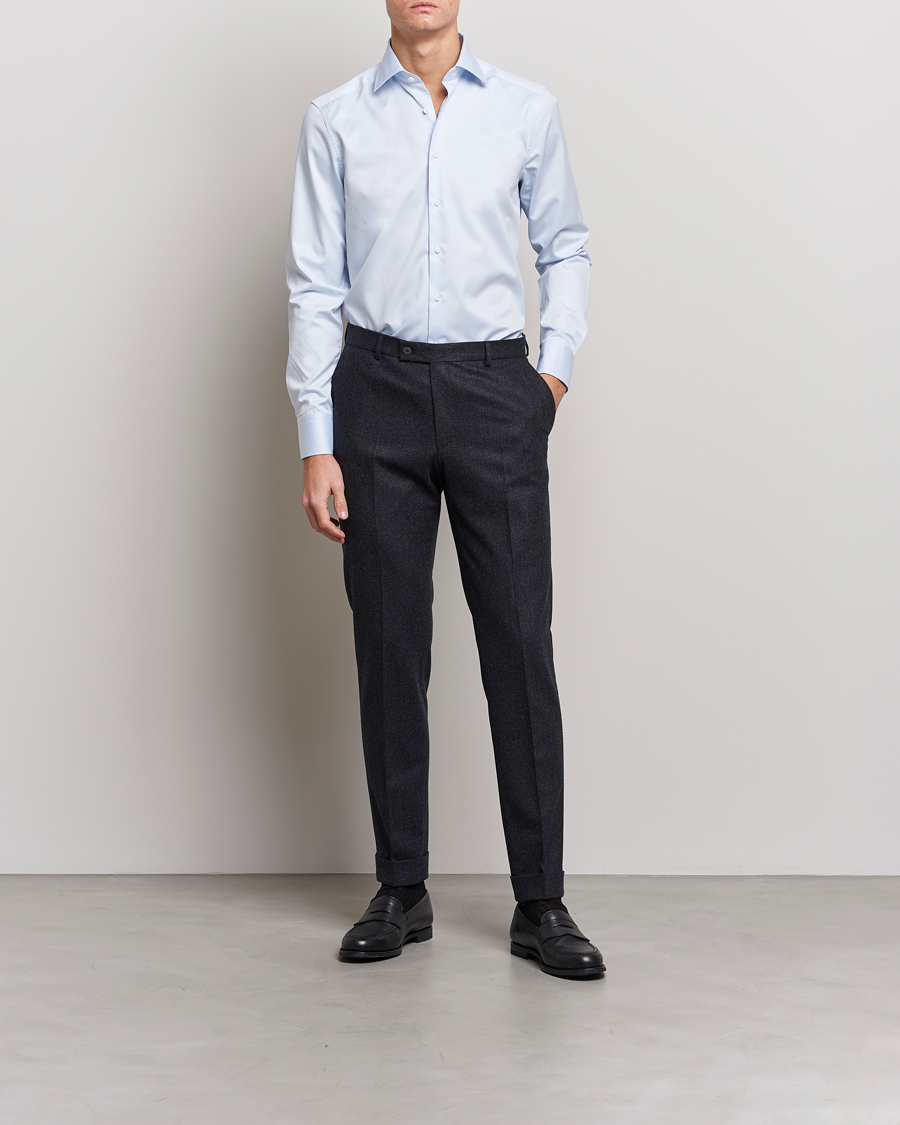 Herr | Businesskjortor | Stenströms | Slimline Cut Away Shirt Light Blue
