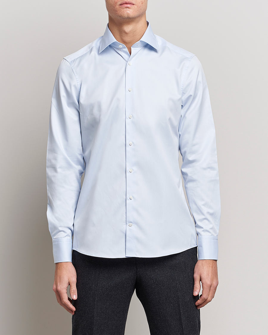 Herr | Mörk kostym | Stenströms | Slimline Cut Away Shirt Light Blue