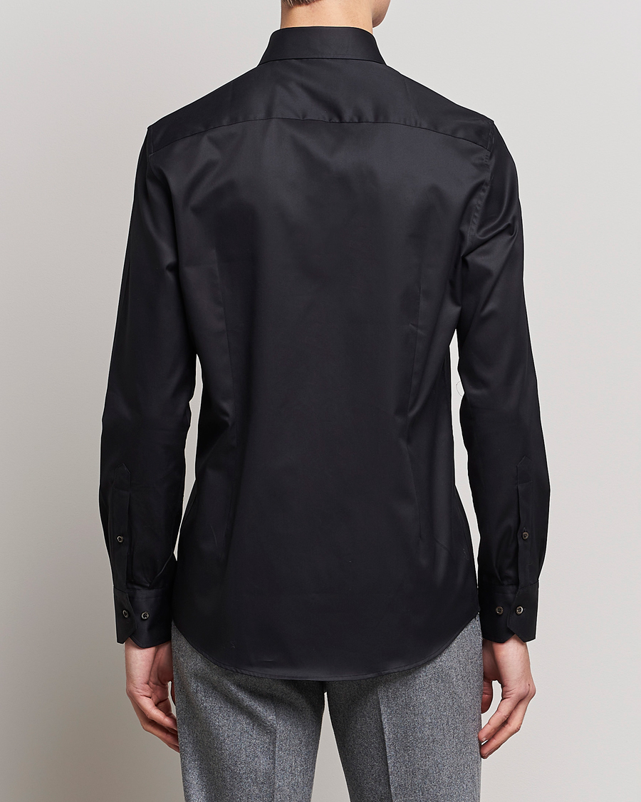 Herr | Skjortor | Stenströms | Slimline Cut Away Shirt Black