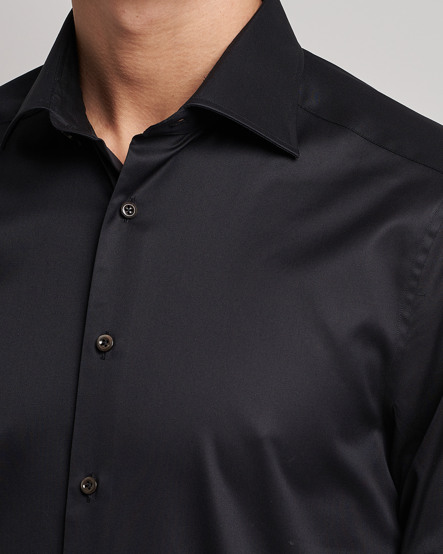 Herr | Skjortor | Stenströms | Slimline Cut Away Shirt Black