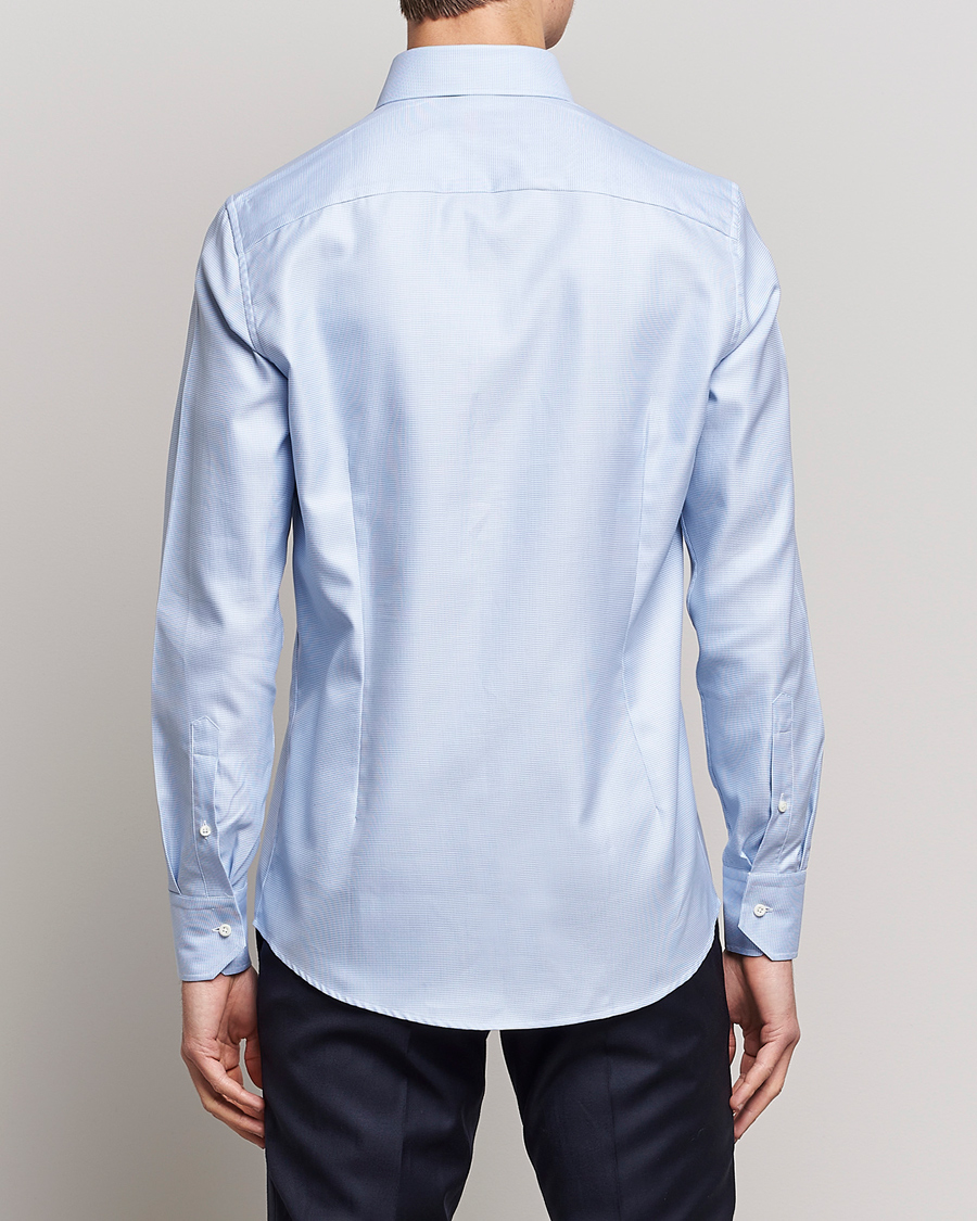 Herr | Skjortor | Stenströms | Slimline Houndstooth Shirt Light Blue