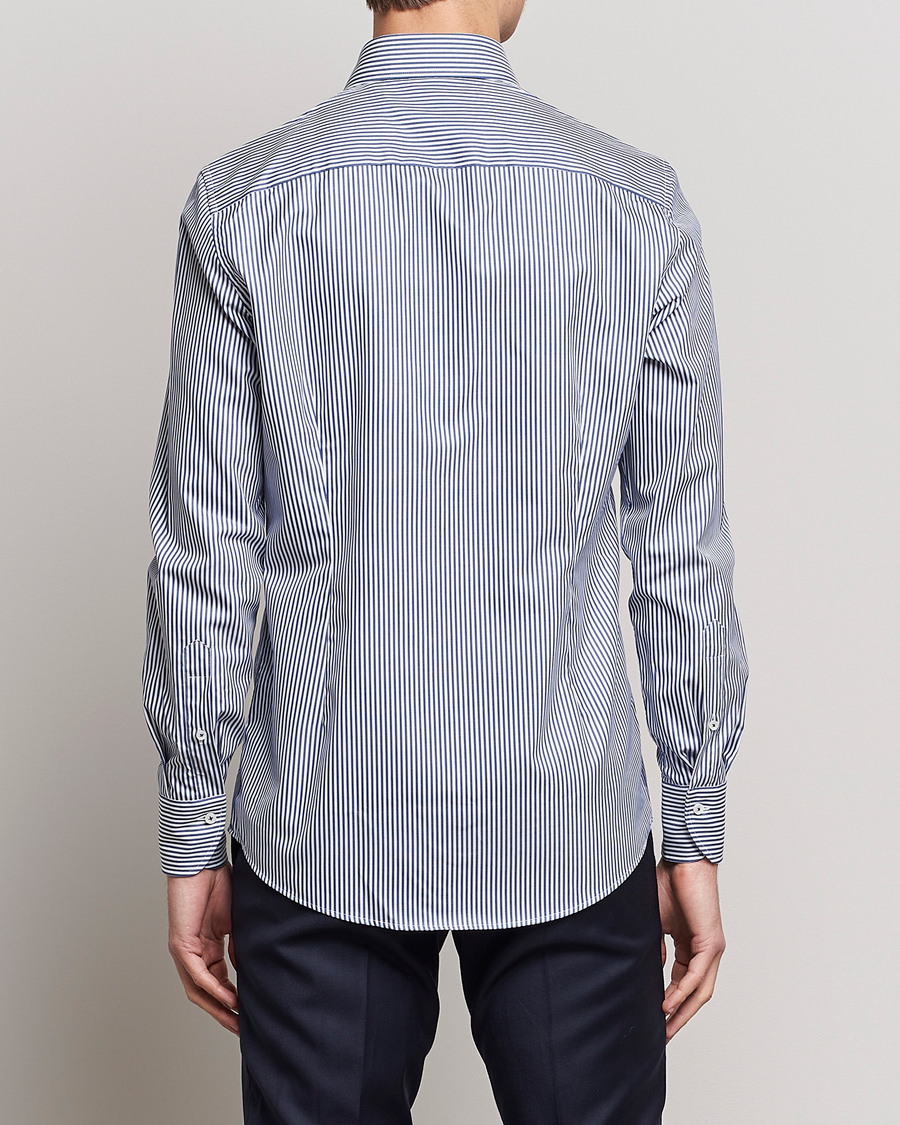 Herr | Skjortor | Stenströms | Slimline Stripe Cut Away Shirt Navy