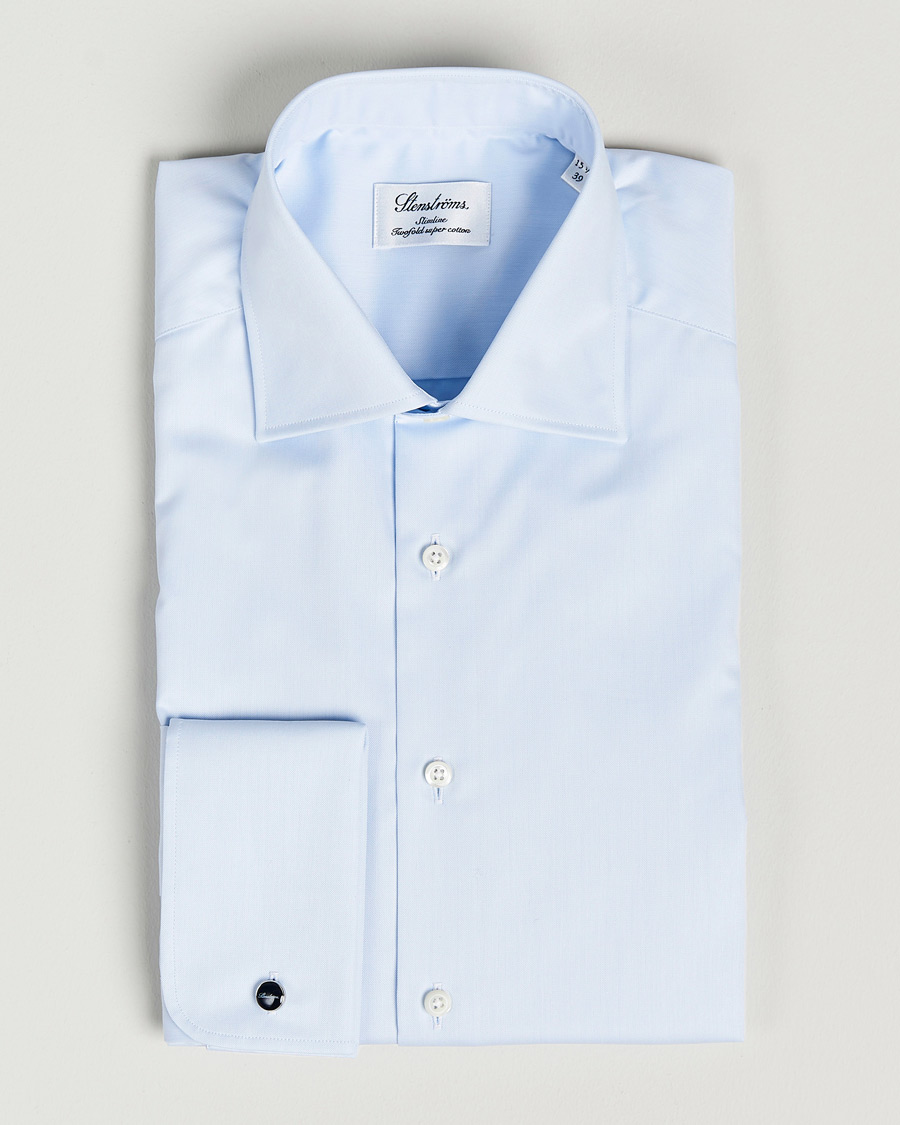 Herr | Skjortor | Stenströms | Slimline Double Cuff Light Blue