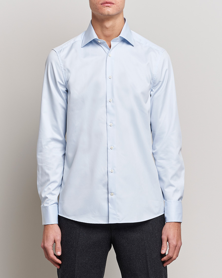 Herr | Skjortor | Stenströms | Slimline Double Cuff Light Blue