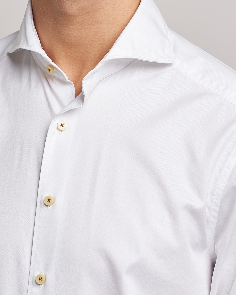 Herr | Skjortor | Stenströms | Slimline Washed Cotton Shirt White