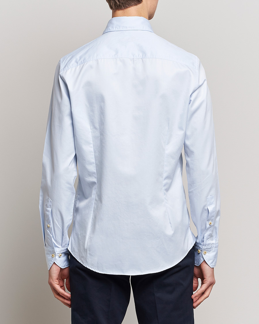 Herr | Skjortor | Stenströms | Slimline Washed Cotton Shirt Light Blue