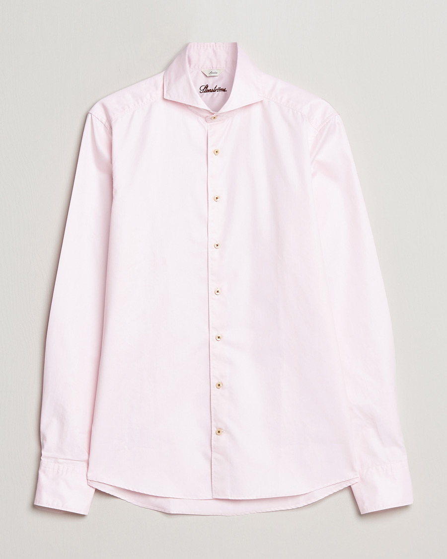 Herr |  | Stenströms | Slimline Washed Cotton Shirt Pink