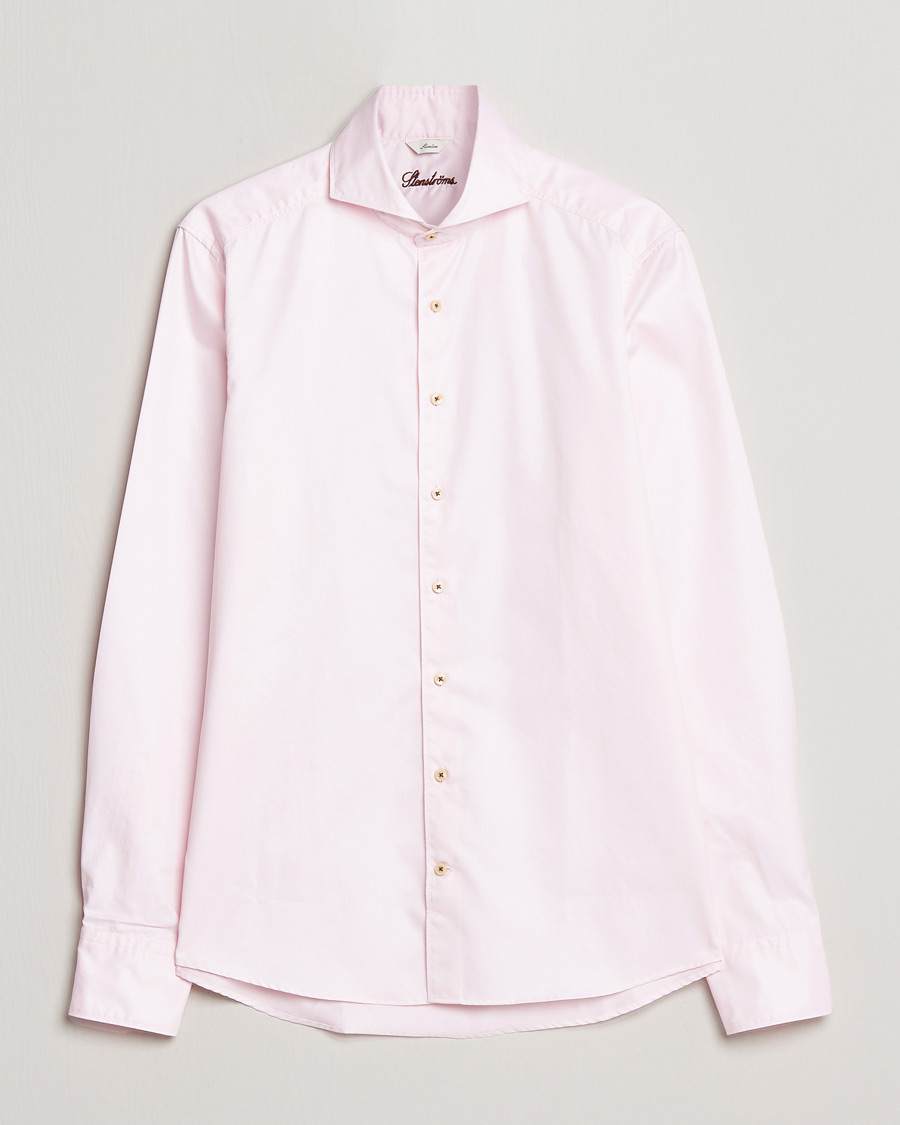 Herr | Skjortor | Stenströms | Slimline Washed Cotton Shirt Pink
