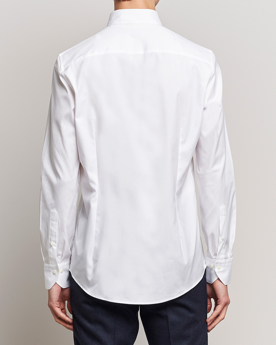 Herr | Skjortor | Stenströms | Slimline Pinpoint Oxford Button Down Shirt White