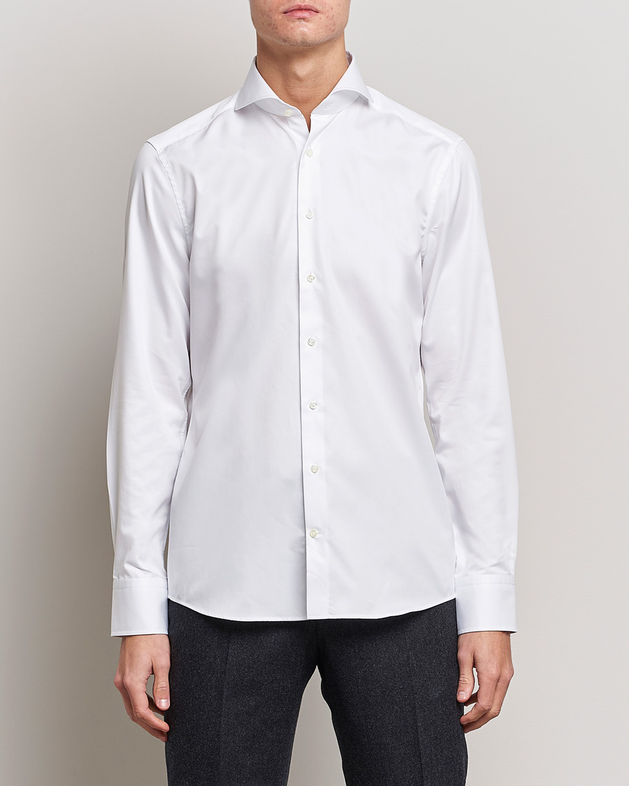 Herr | Skjortor | Stenströms | Slimline Extreme Cut Away Shirt White