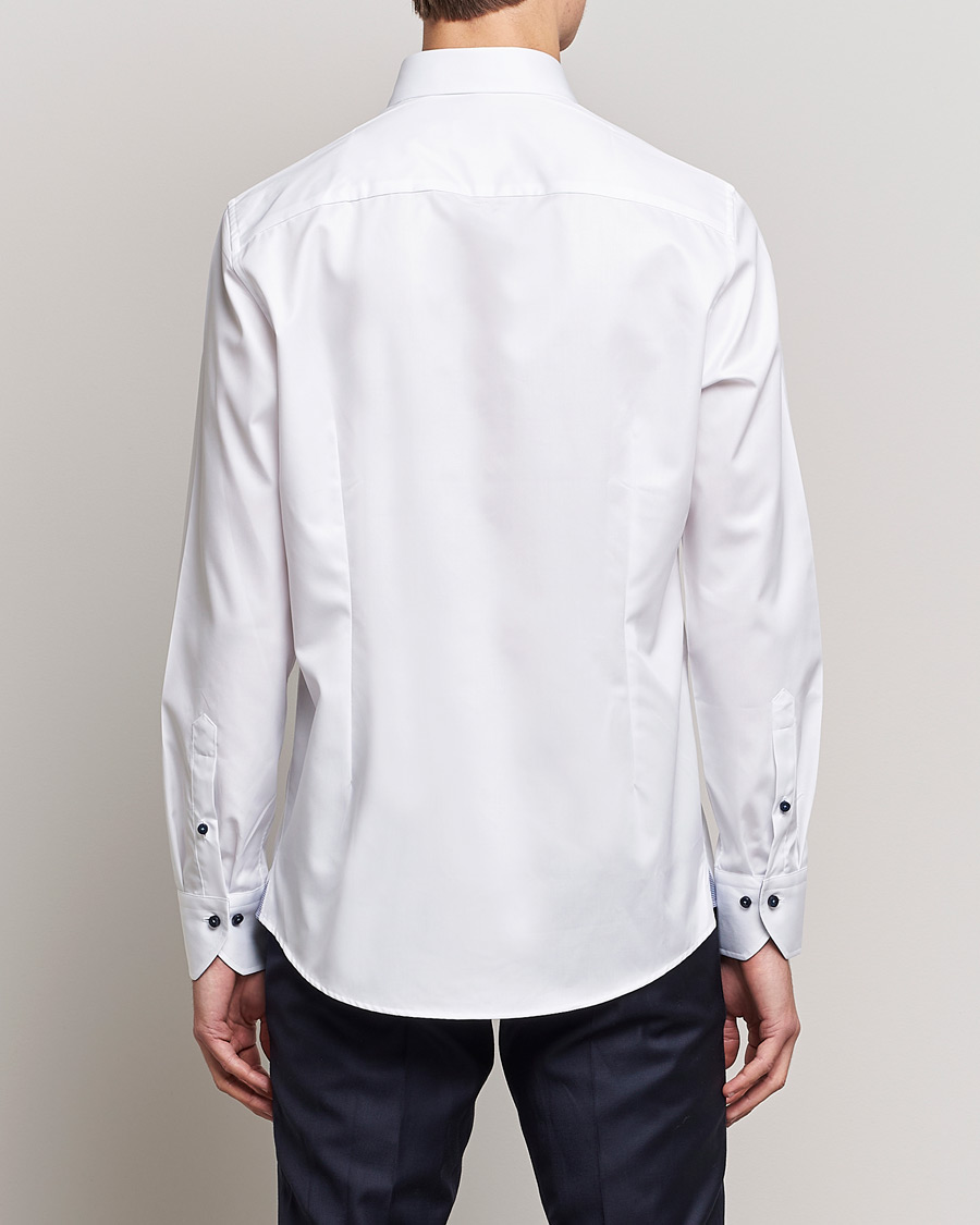Herr | Skjortor | Stenströms | Slimline Micro Check Contrast Shirt White
