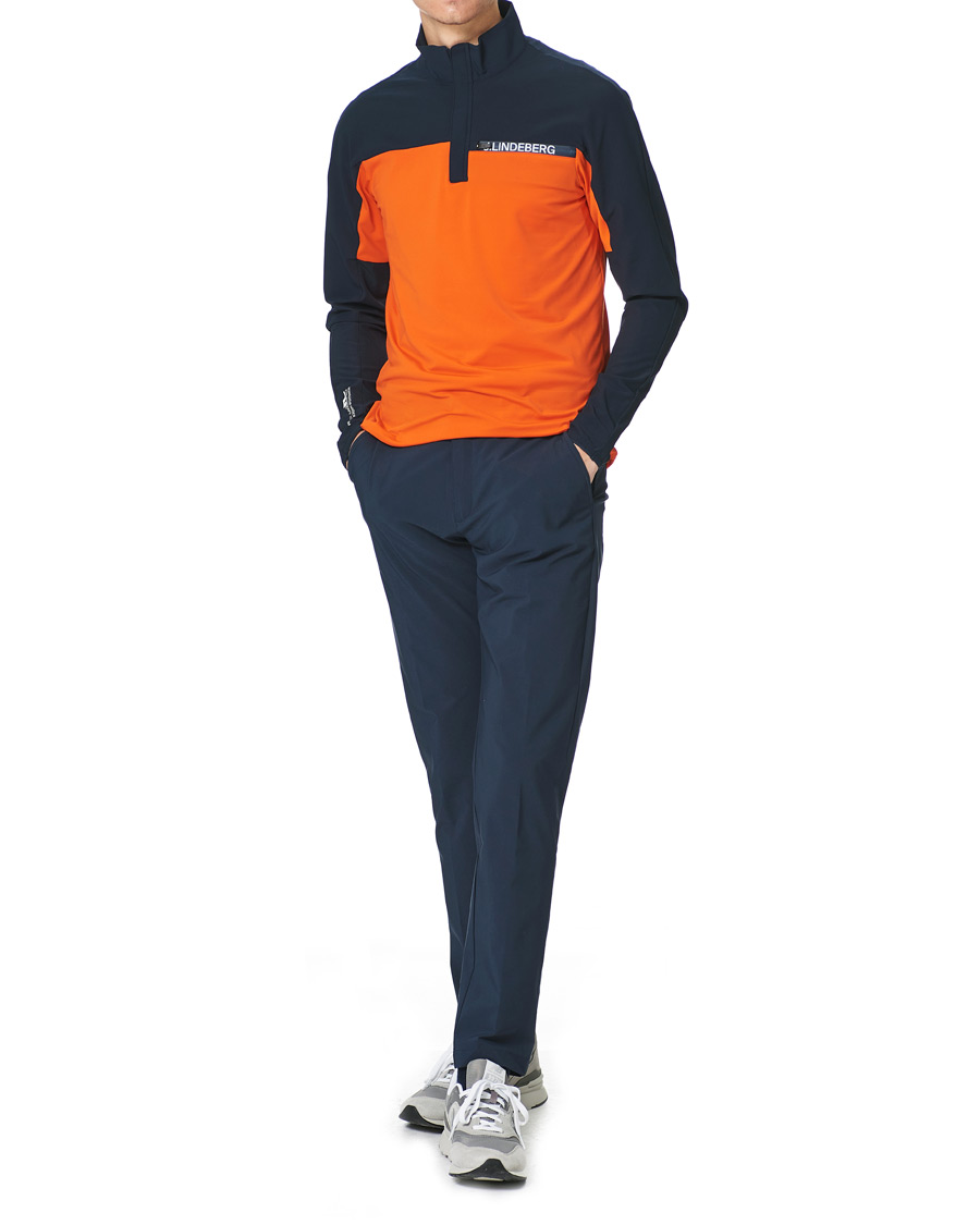 Herr | Tröjor | J.Lindeberg | Noah Mid Layer Jersey Half Zip Tangerine Tango