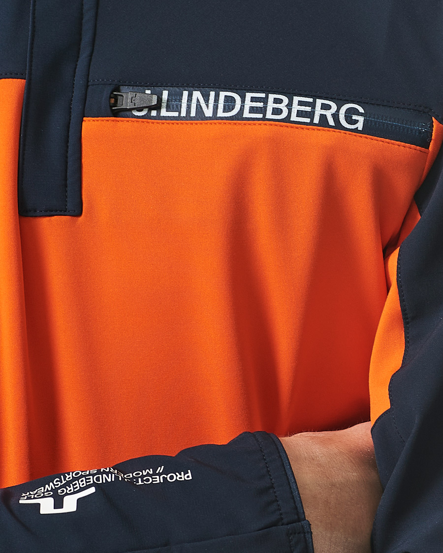 Herr | Tröjor | J.Lindeberg | Noah Mid Layer Jersey Half Zip Tangerine Tango