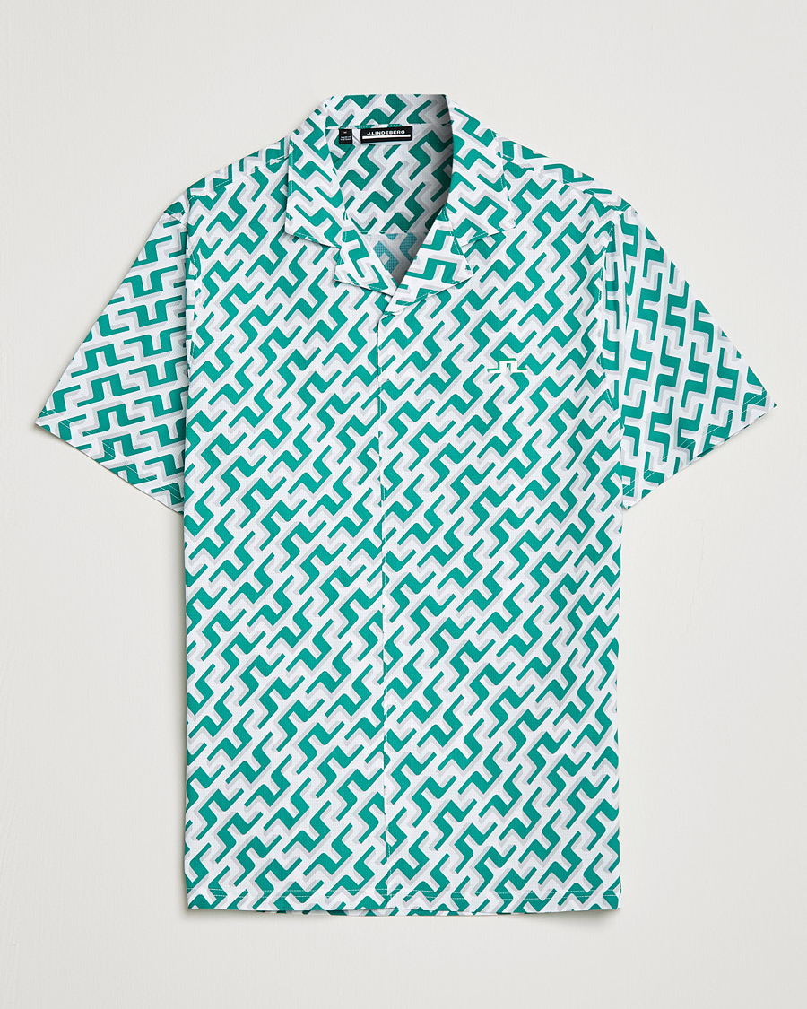Herr | Skjortor | J.Lindeberg | Resort Regular Fit Golf Shirt Green Bridge Monogram