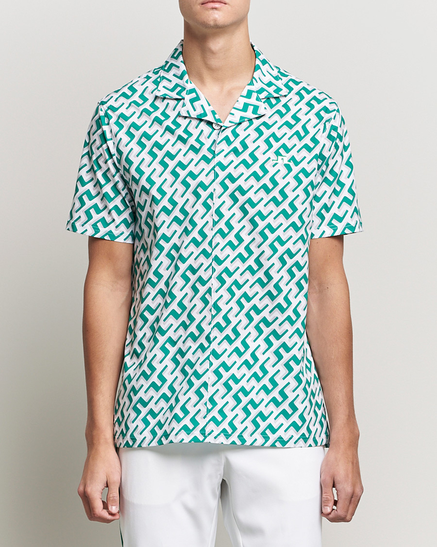 Herr | Skjortor | J.Lindeberg | Resort Regular Fit Golf Shirt Green Bridge Monogram