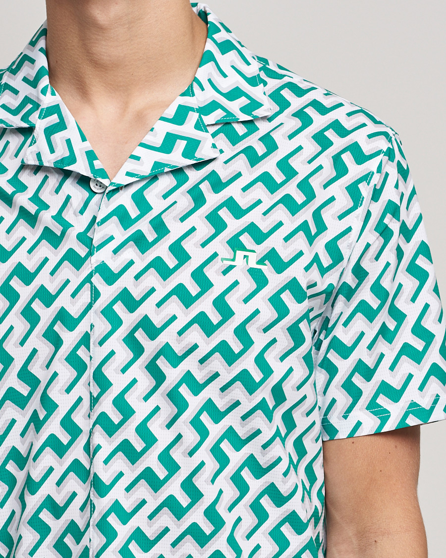 Herr | Skjortor | J.Lindeberg | Resort Regular Fit Golf Shirt Green Bridge Monogram