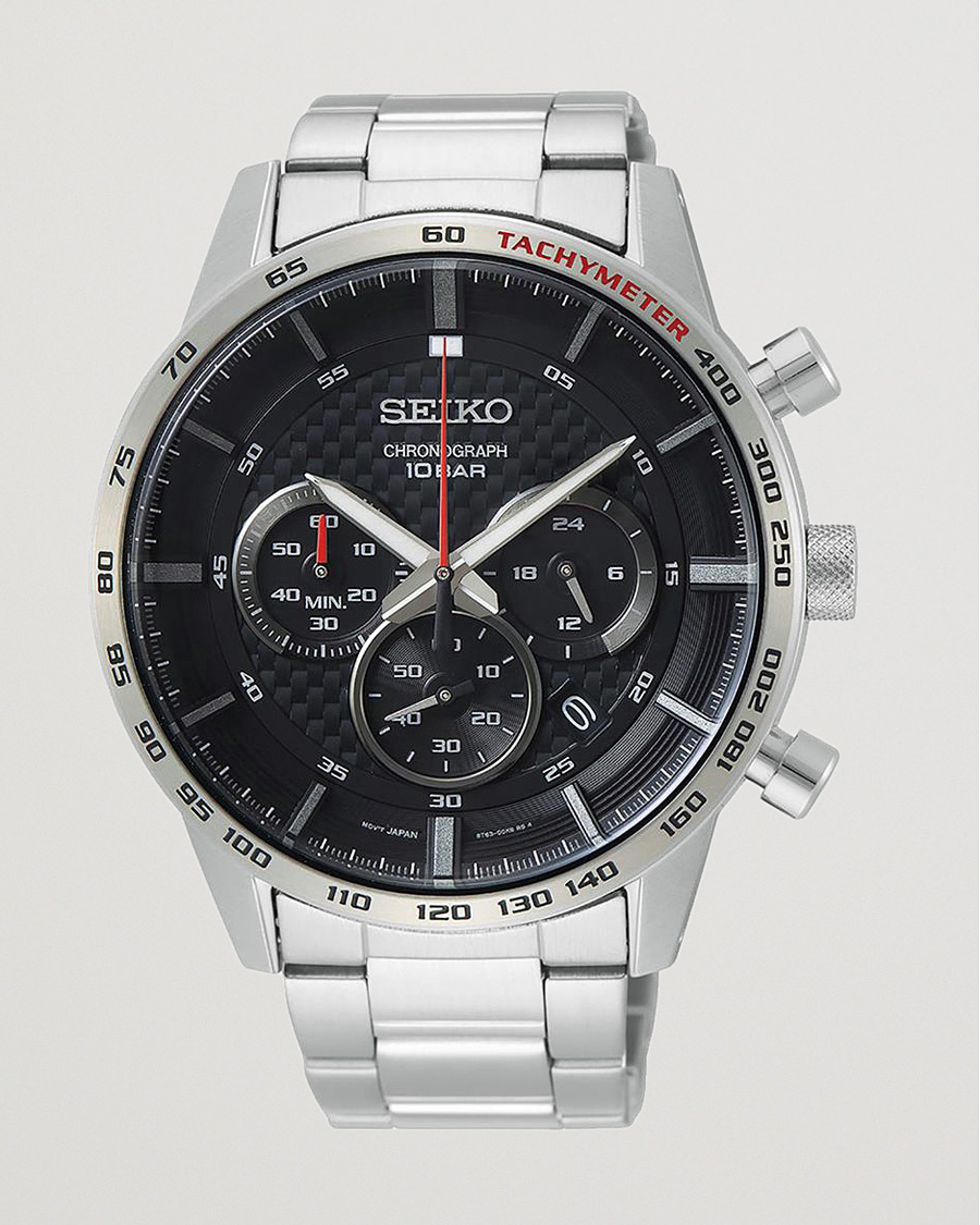 Herr | Seiko Chronograph XL 45mm Steel/Black Dial | Seiko | Chronograph XL 45mm Steel/Black Dial
