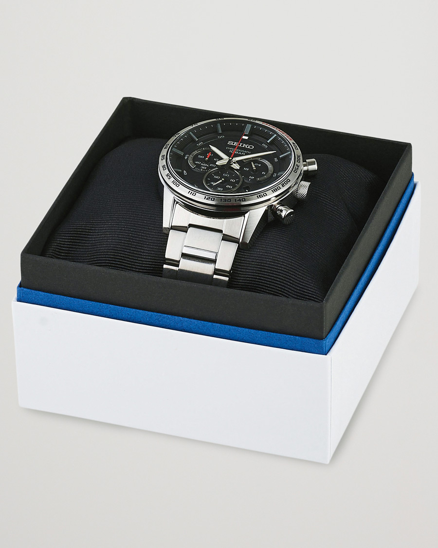 Herr | Seiko Chronograph XL 45mm Steel/Black Dial | Seiko | Chronograph XL 45mm Steel/Black Dial