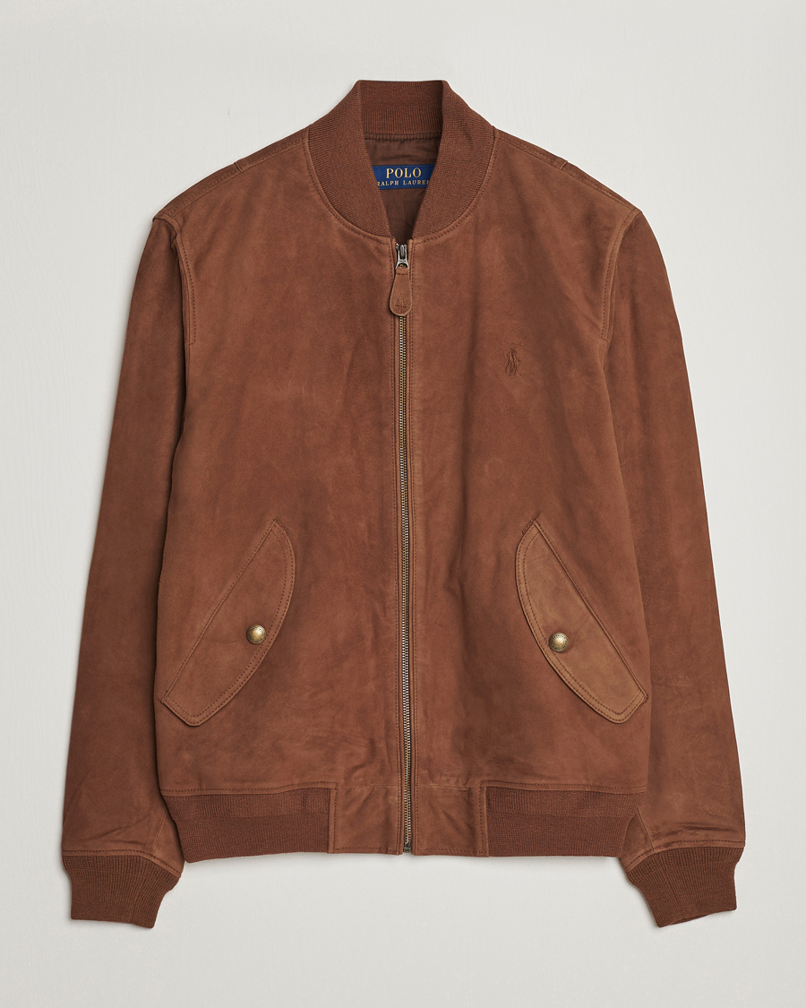 Herr | Jackor | Polo Ralph Lauren | Gunners Lined Suede Bomber Jacket Country Brown