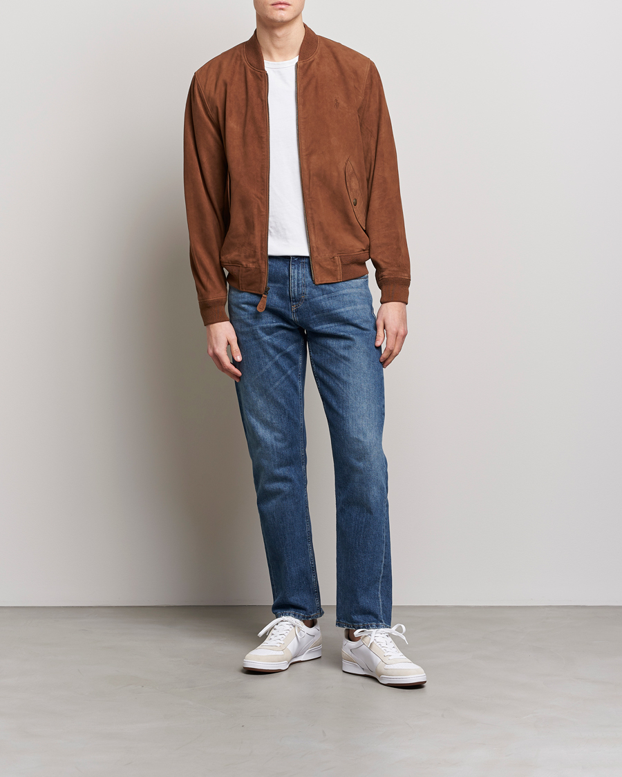 Herr | Jackor | Polo Ralph Lauren | Gunners Lined Suede Bomber Jacket Country Brown