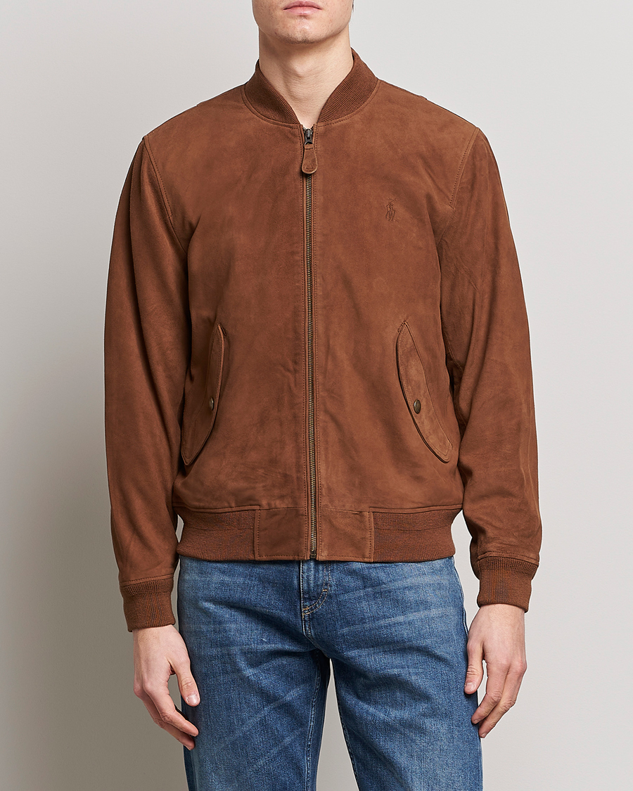 Herr | World of Ralph Lauren | Polo Ralph Lauren | Gunners Lined Suede Bomber Jacket Country Brown