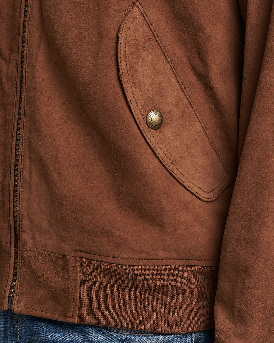 Herr | Jackor | Polo Ralph Lauren | Gunners Lined Suede Bomber Jacket Country Brown