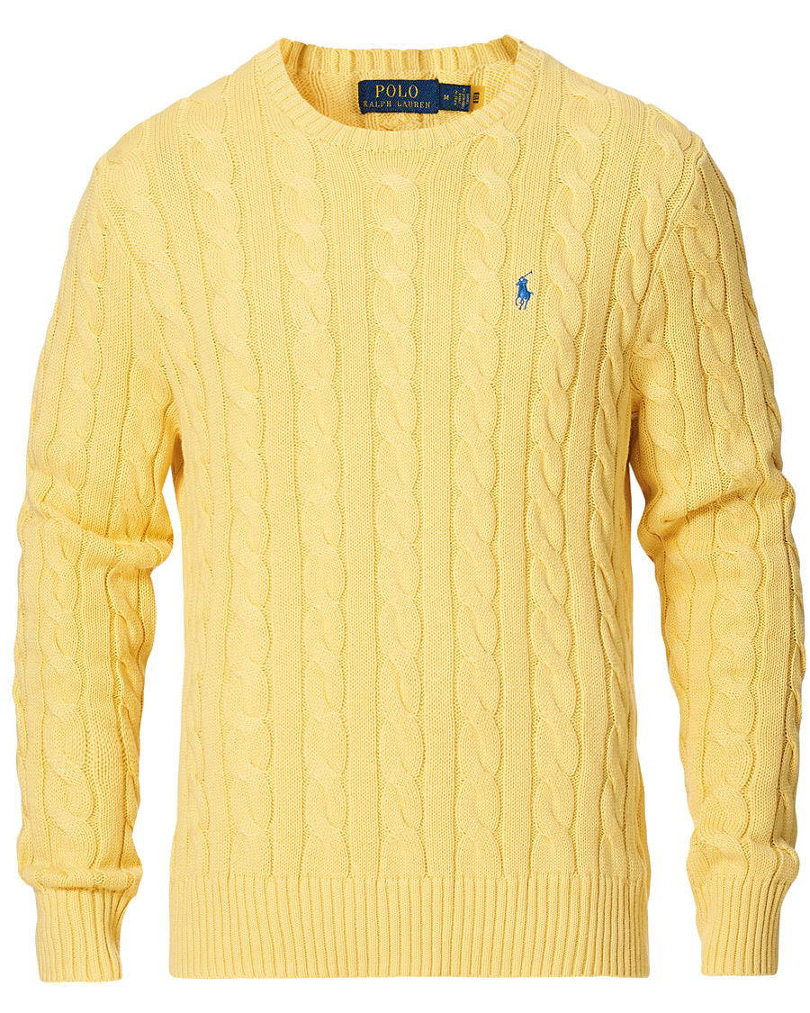 Herr | Tröjor | Polo Ralph Lauren | Cotton Cable Crew Neck Pullover Empire Yellow
