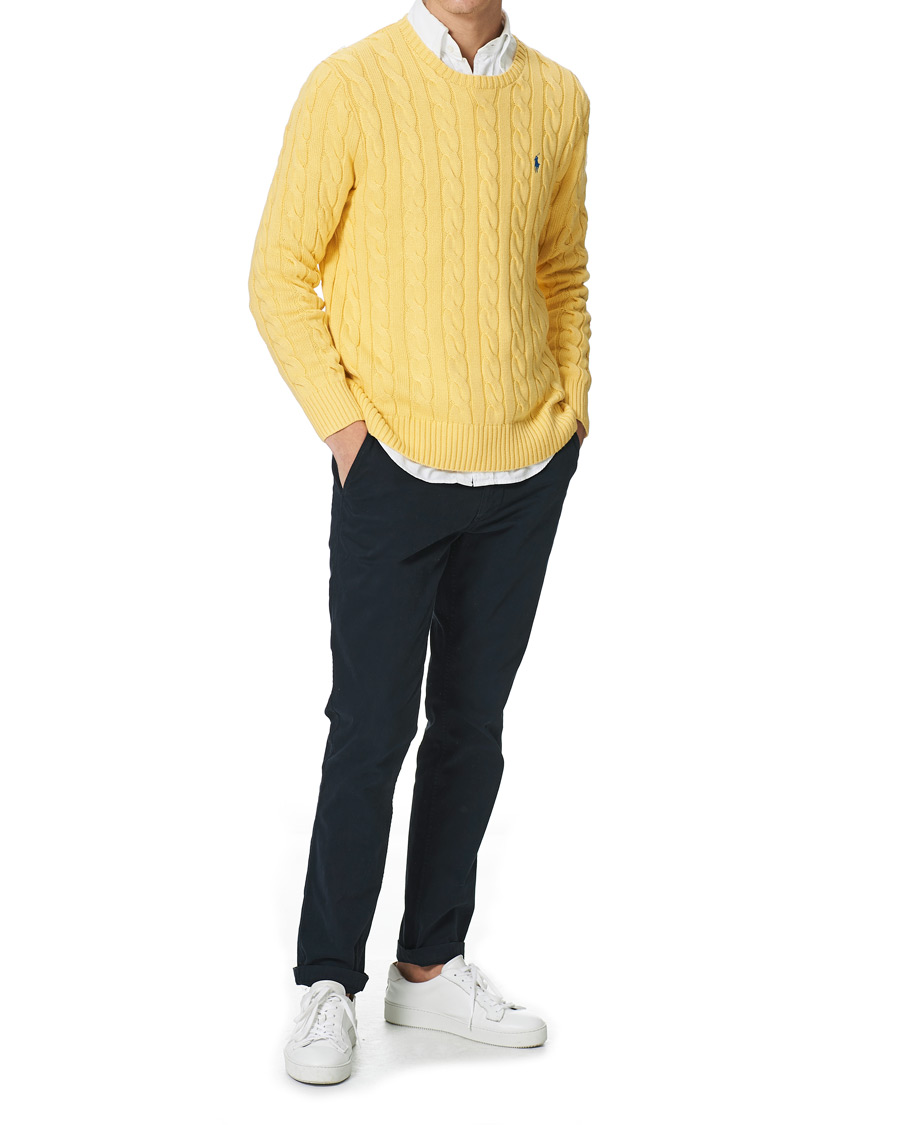 Herr | Tröjor | Polo Ralph Lauren | Cotton Cable Crew Neck Pullover Empire Yellow