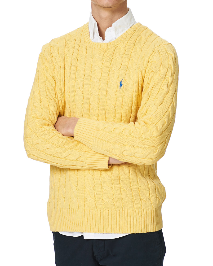 Herr | Tröjor | Polo Ralph Lauren | Cotton Cable Crew Neck Pullover Empire Yellow