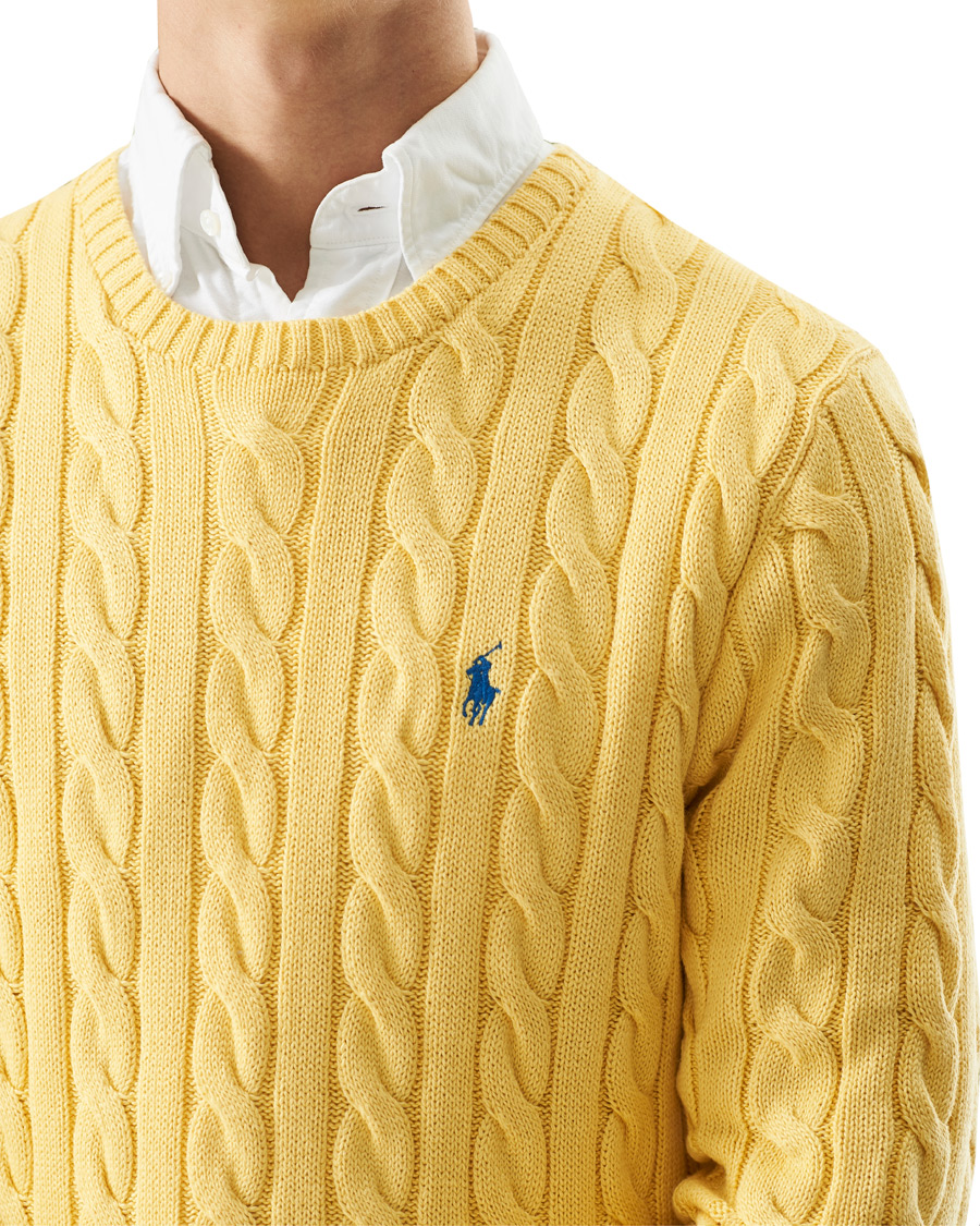 Herr | Tröjor | Polo Ralph Lauren | Cotton Cable Crew Neck Pullover Empire Yellow