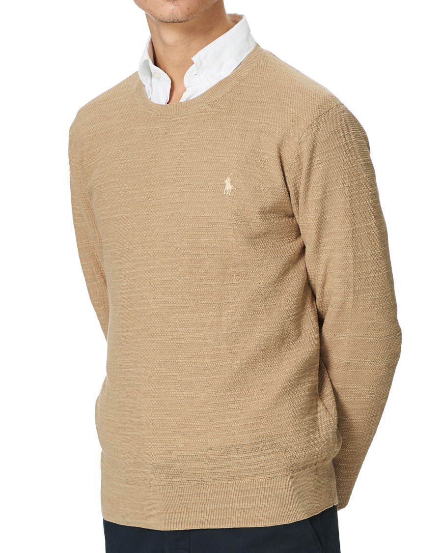 Herr | Tröjor | Polo Ralph Lauren | Cotton/Linen Knitted Sweater Vintage Khaki
