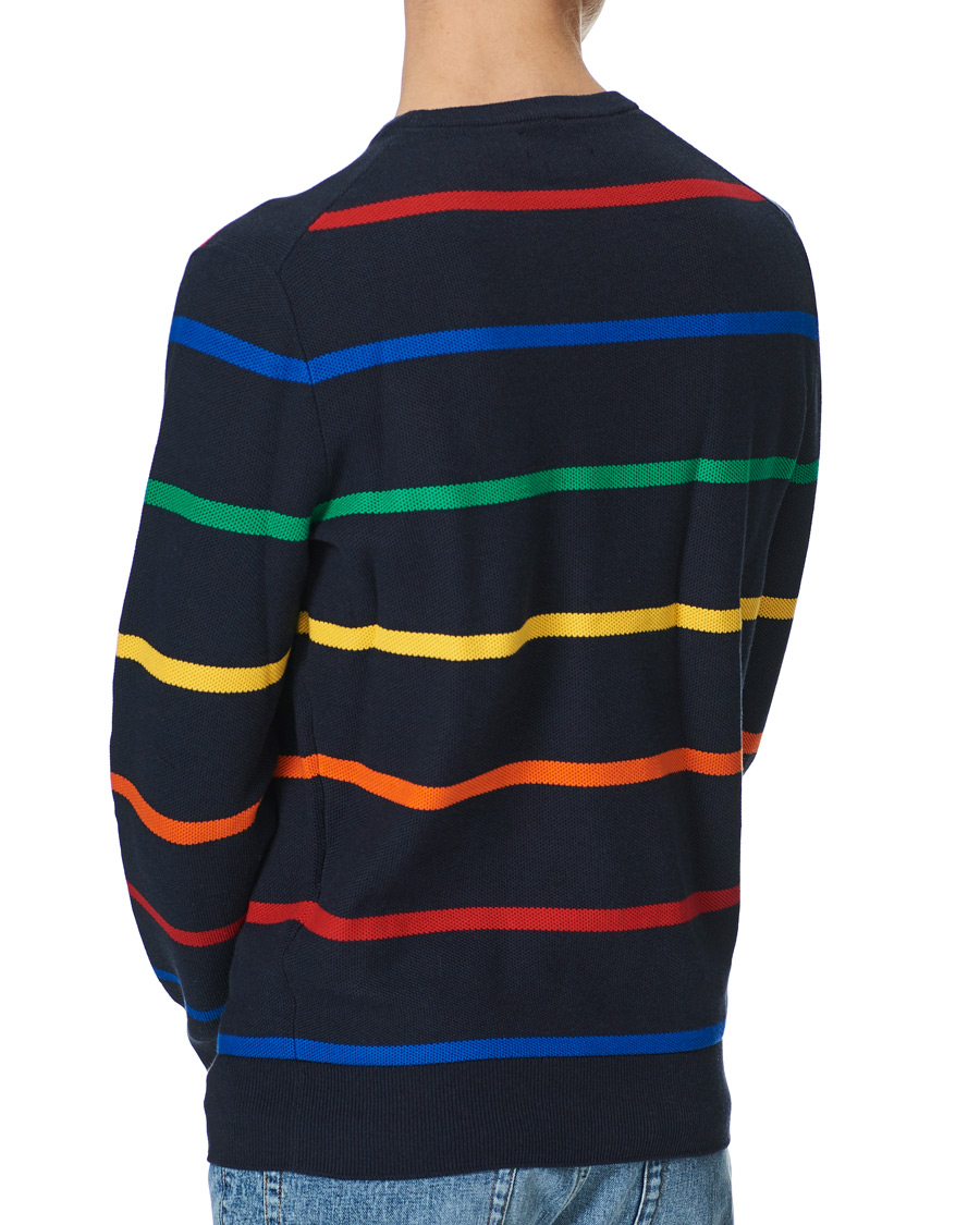 Herr | Tröjor | Polo Ralph Lauren | Pima Cotton Stripe Crew Neck Pullover Navy Multi