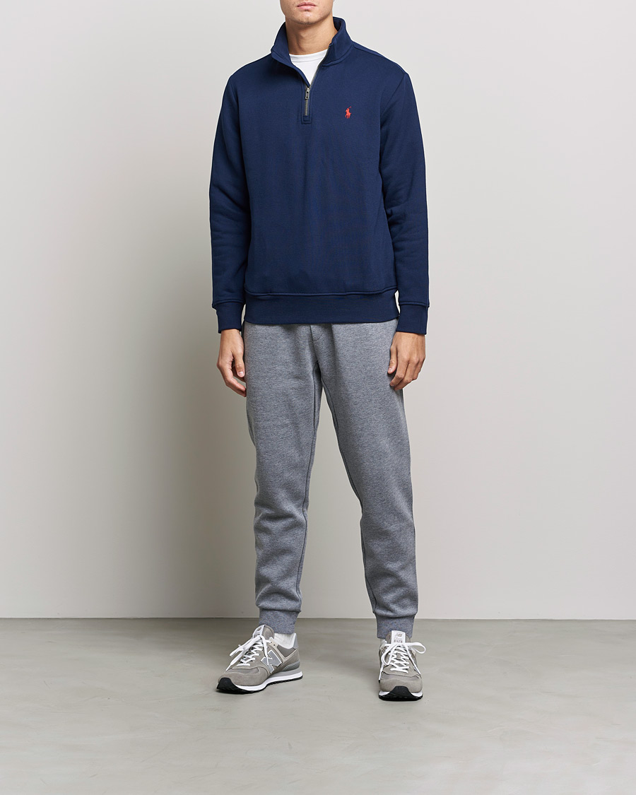 Herr | Tröjor | Polo Ralph Lauren | Fleece Jersey Half Zip Cruise Navy