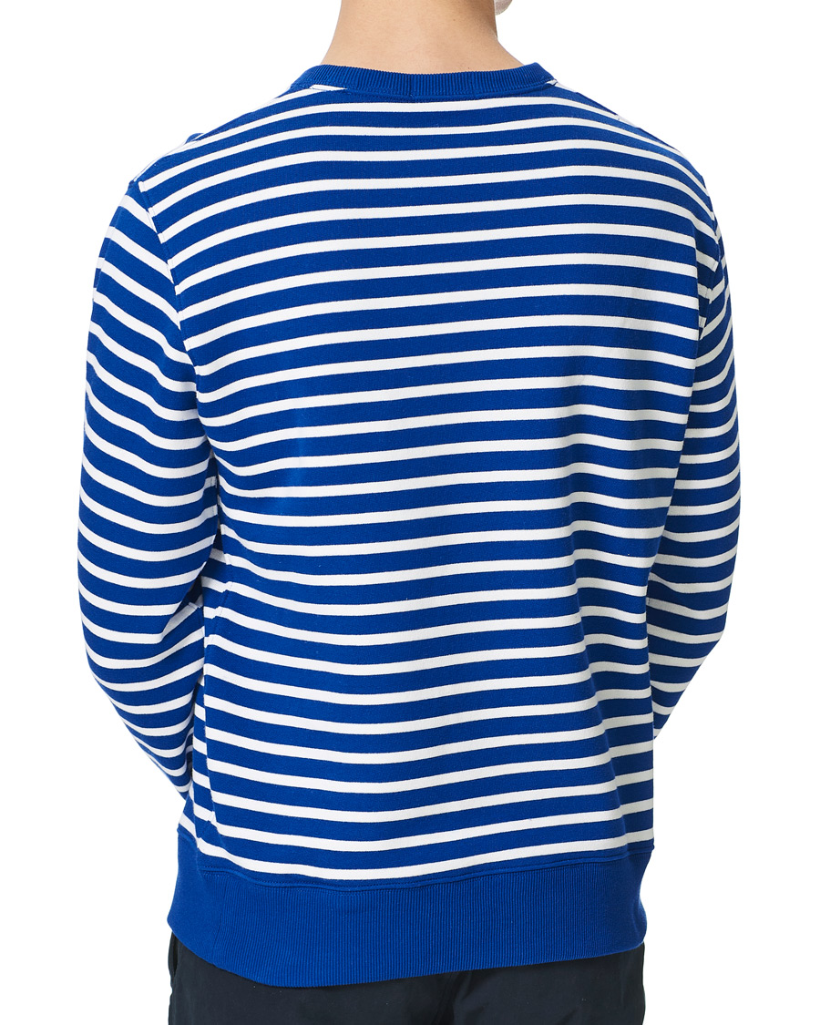Herr | Tröjor | Polo Ralph Lauren | Fleece Heritage Bear Striped Sweatshirt Blue/White
