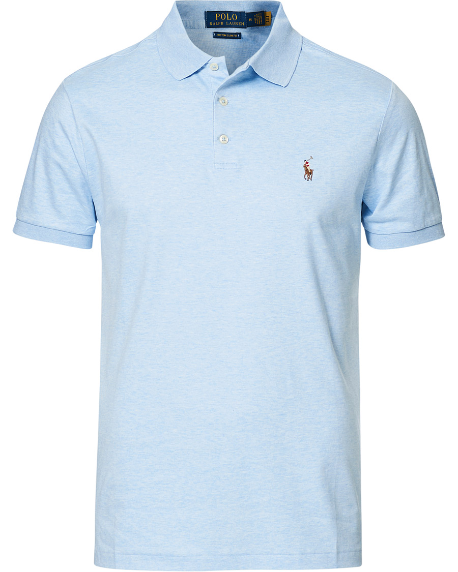 Herr | Pikéer | Polo Ralph Lauren | Luxury Pima Cotton Polo Elite Blue Heather