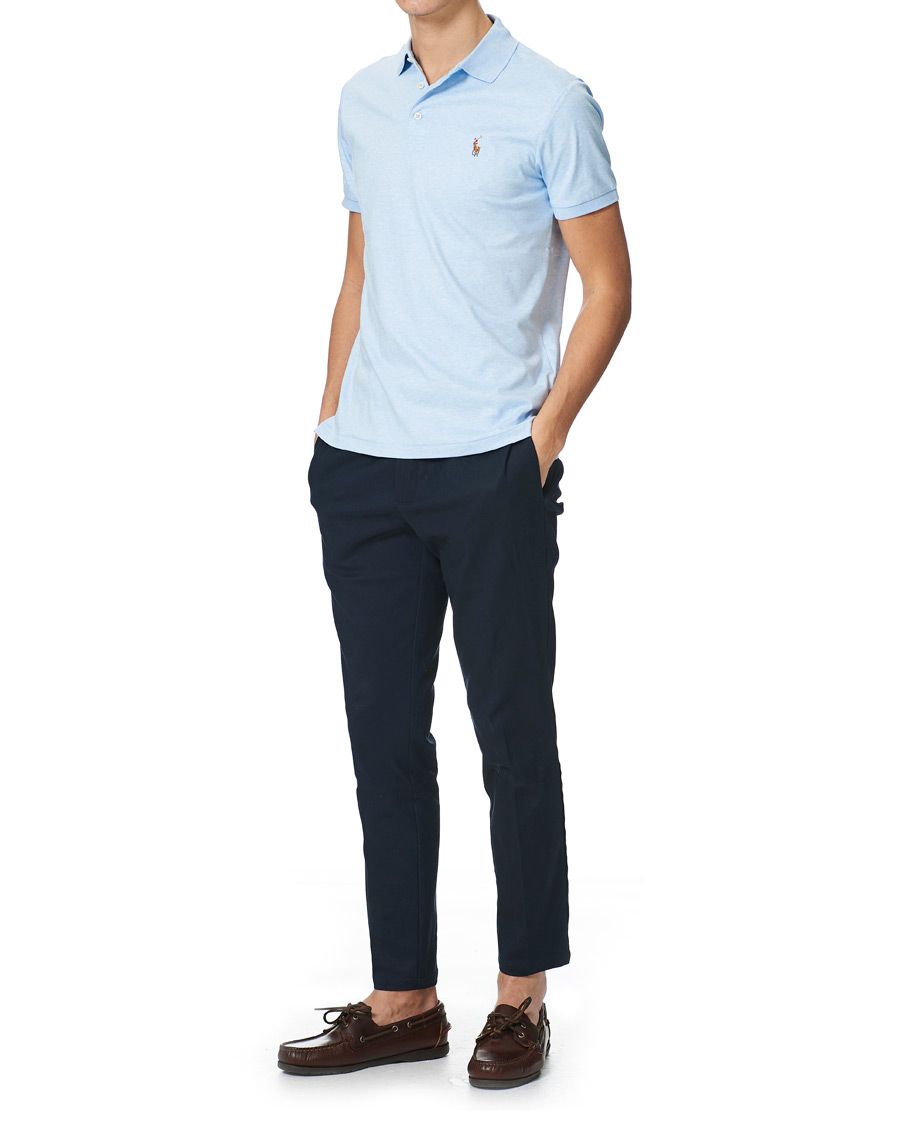 Herr | Pikéer | Polo Ralph Lauren | Luxury Pima Cotton Polo Elite Blue Heather