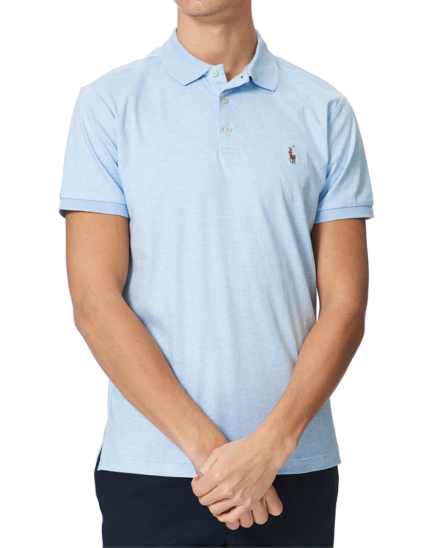Herr | Pikéer | Polo Ralph Lauren | Luxury Pima Cotton Polo Elite Blue Heather