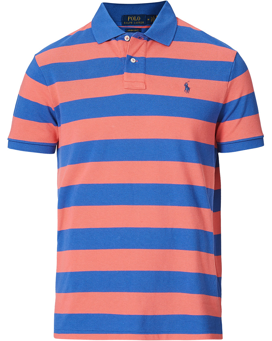 Herr | Pikéer | Polo Ralph Lauren | Custom Slim Fit Striped Polo Red/Blue
