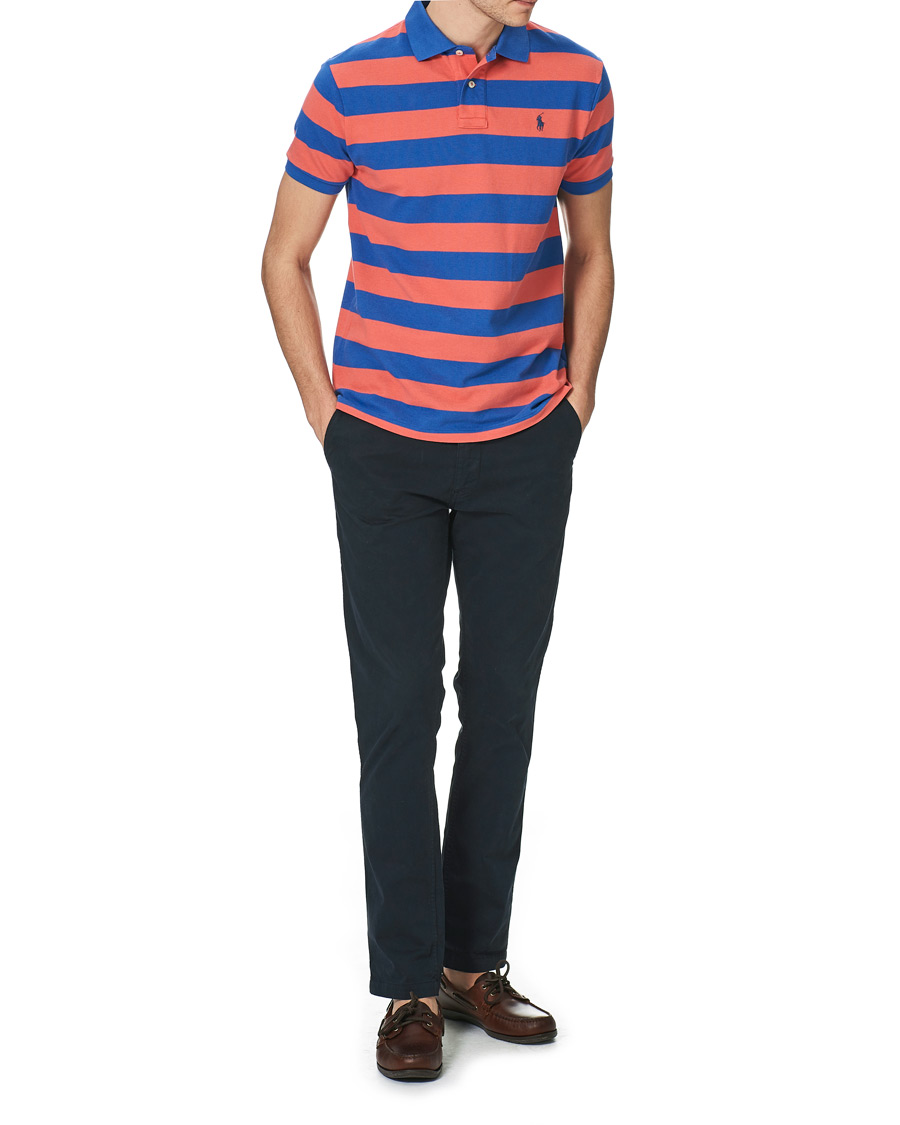 Herr | Pikéer | Polo Ralph Lauren | Custom Slim Fit Striped Polo Red/Blue