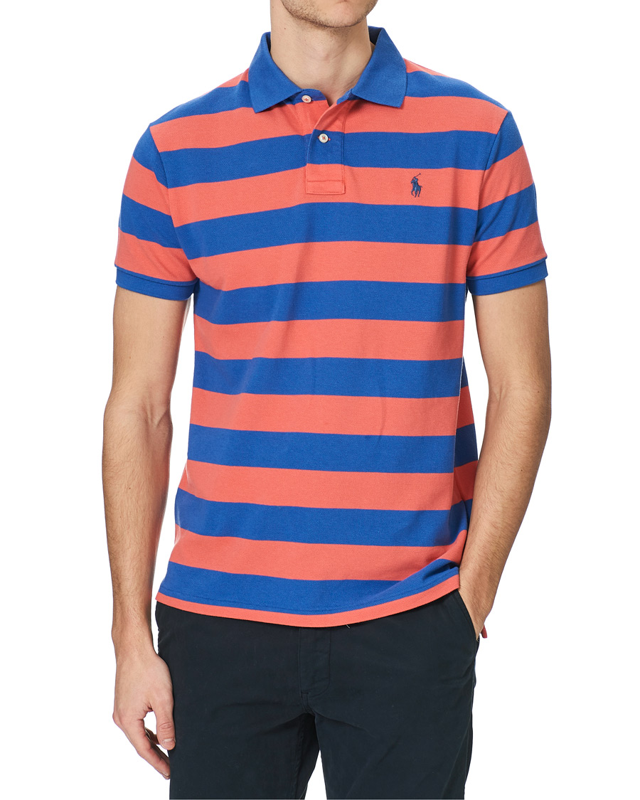 Herr | Pikéer | Polo Ralph Lauren | Custom Slim Fit Striped Polo Red/Blue