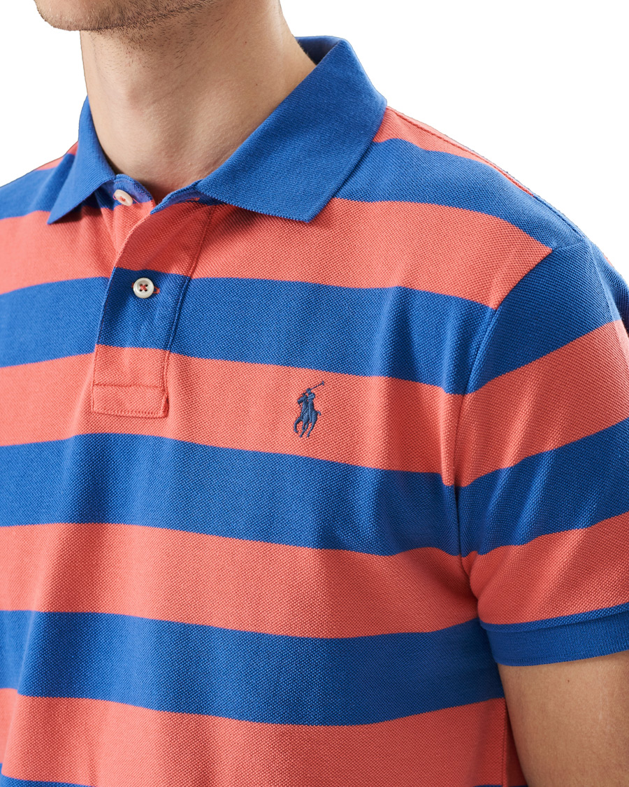Herr | Pikéer | Polo Ralph Lauren | Custom Slim Fit Striped Polo Red/Blue