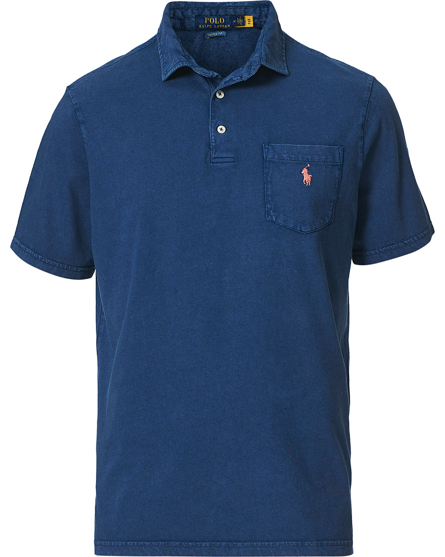 Herr | Pikéer | Polo Ralph Lauren | Cotton/Linen Pocket Polo Light Navy