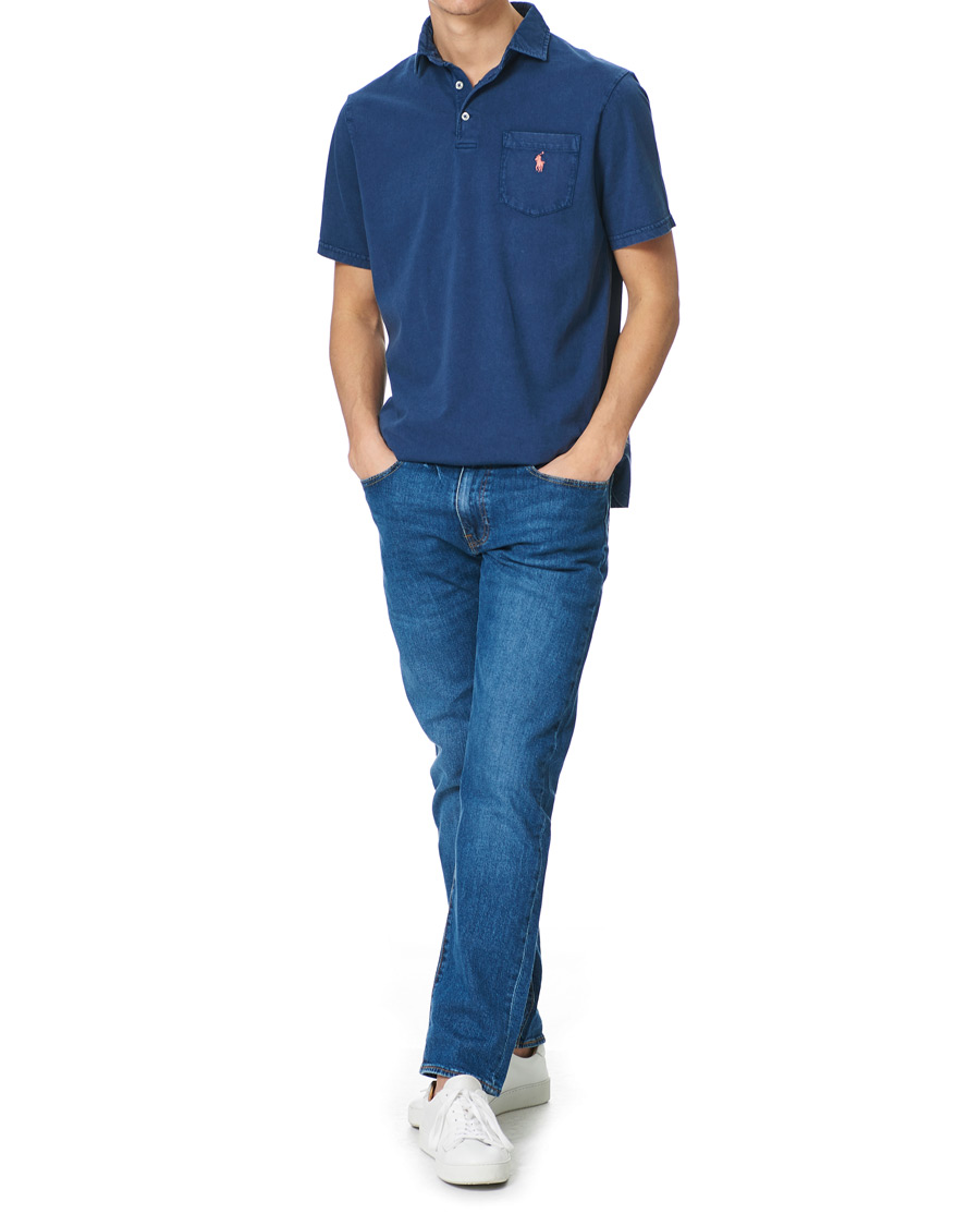 Herr | Pikéer | Polo Ralph Lauren | Cotton/Linen Pocket Polo Light Navy