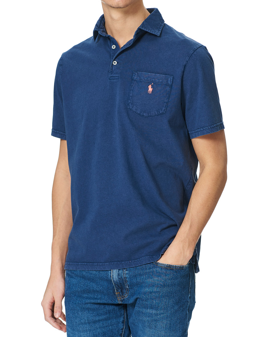 Herr | Pikéer | Polo Ralph Lauren | Cotton/Linen Pocket Polo Light Navy