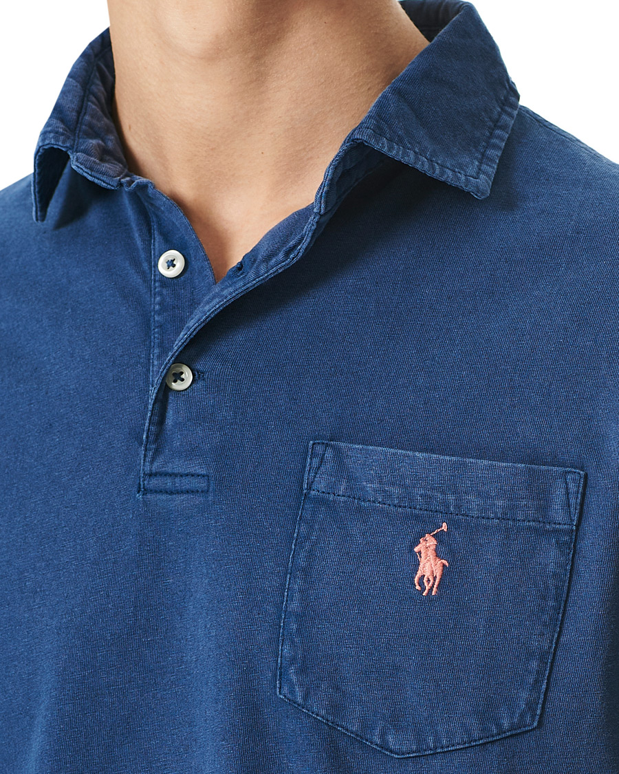 Herr | Pikéer | Polo Ralph Lauren | Cotton/Linen Pocket Polo Light Navy
